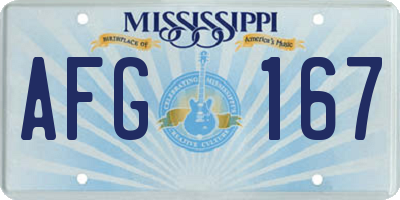 MS license plate AFG167
