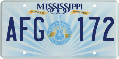 MS license plate AFG172