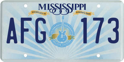 MS license plate AFG173