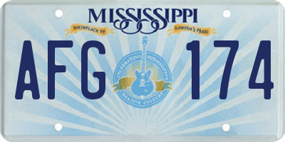 MS license plate AFG174