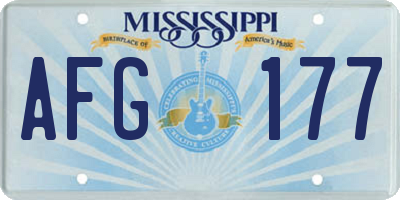 MS license plate AFG177