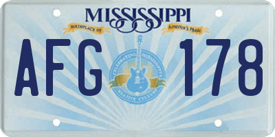 MS license plate AFG178