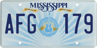MS license plate AFG179