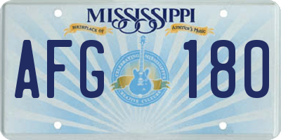 MS license plate AFG180