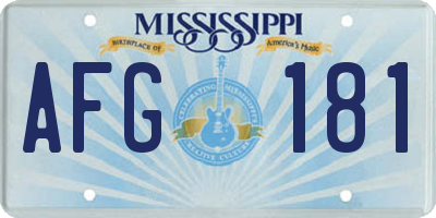 MS license plate AFG181