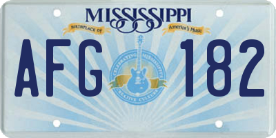 MS license plate AFG182