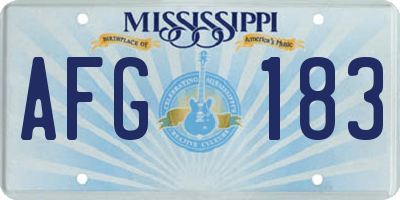 MS license plate AFG183