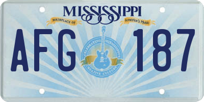 MS license plate AFG187