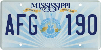 MS license plate AFG190