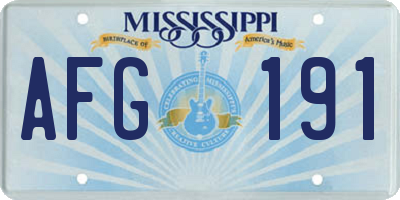 MS license plate AFG191