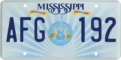 MS license plate AFG192