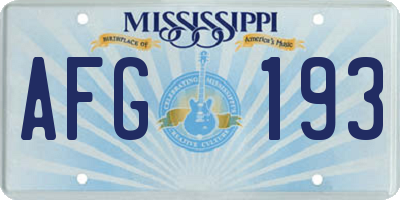 MS license plate AFG193
