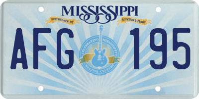 MS license plate AFG195