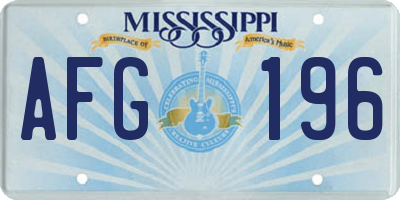 MS license plate AFG196