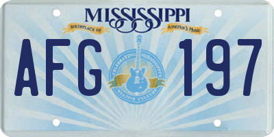 MS license plate AFG197