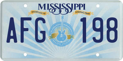 MS license plate AFG198