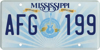 MS license plate AFG199