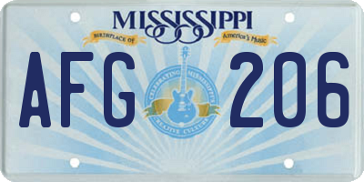 MS license plate AFG206