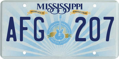 MS license plate AFG207