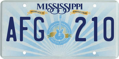 MS license plate AFG210