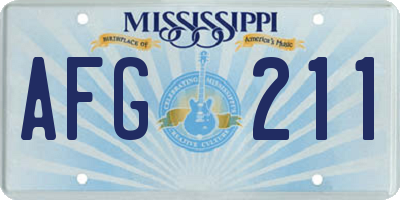 MS license plate AFG211