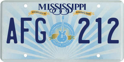 MS license plate AFG212