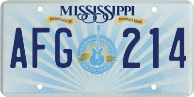 MS license plate AFG214