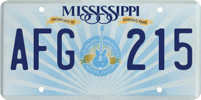 MS license plate AFG215