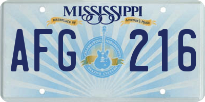 MS license plate AFG216
