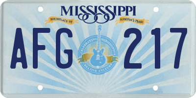 MS license plate AFG217