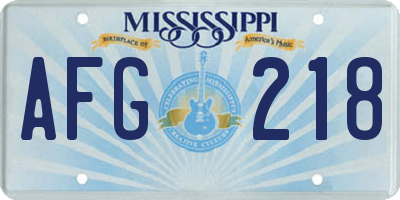 MS license plate AFG218
