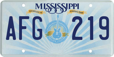 MS license plate AFG219