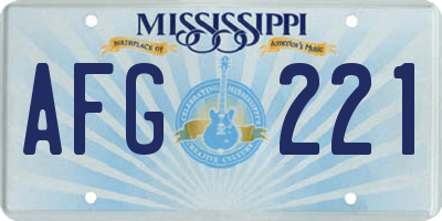 MS license plate AFG221