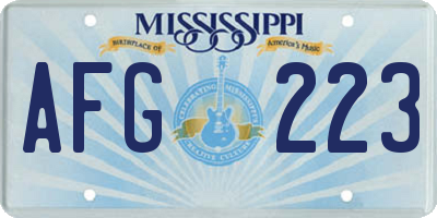 MS license plate AFG223