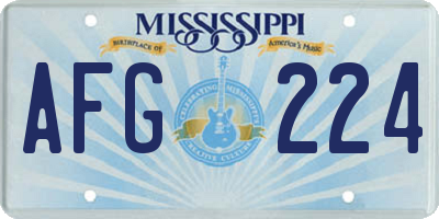 MS license plate AFG224