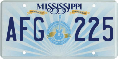 MS license plate AFG225