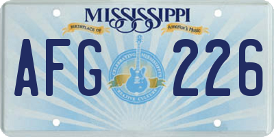 MS license plate AFG226