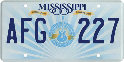 MS license plate AFG227