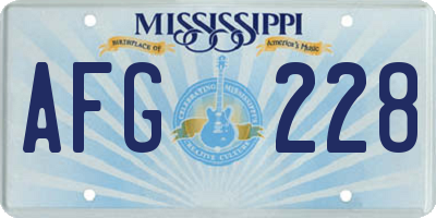 MS license plate AFG228