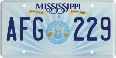 MS license plate AFG229