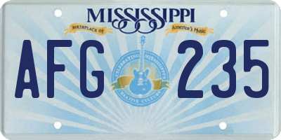 MS license plate AFG235