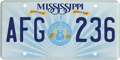 MS license plate AFG236