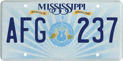 MS license plate AFG237