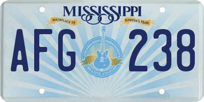 MS license plate AFG238