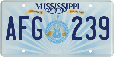 MS license plate AFG239