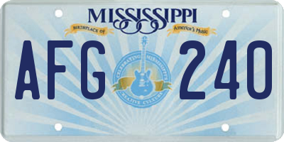 MS license plate AFG240
