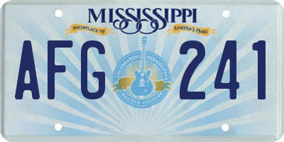 MS license plate AFG241