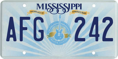 MS license plate AFG242