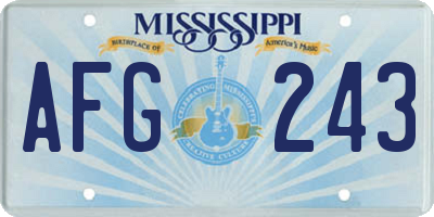 MS license plate AFG243