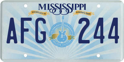 MS license plate AFG244